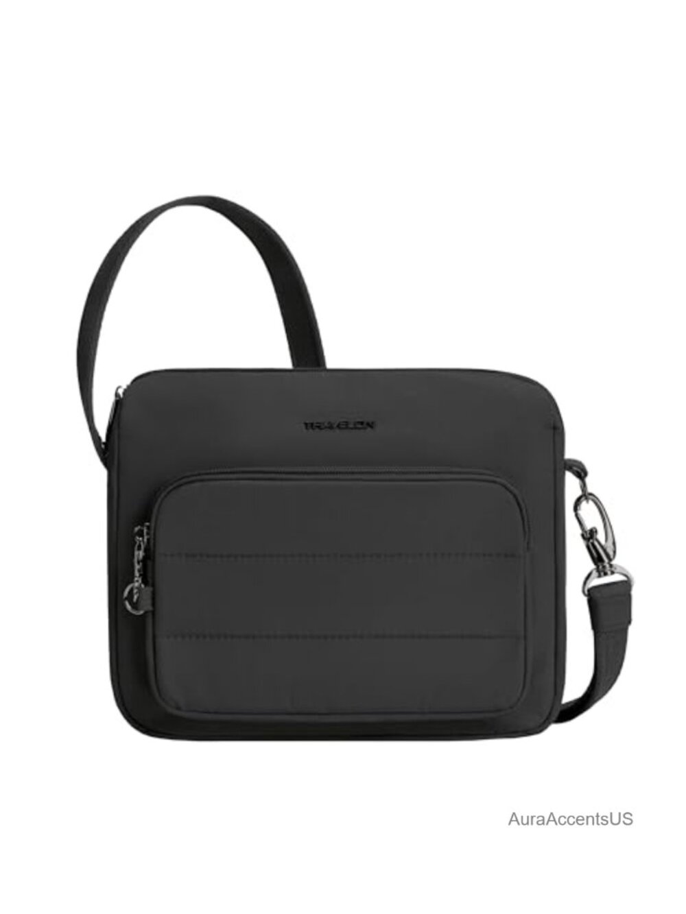 Nylon Crossbody Bag with RFID Blocking and Locking Compartments, Slash-Resistant